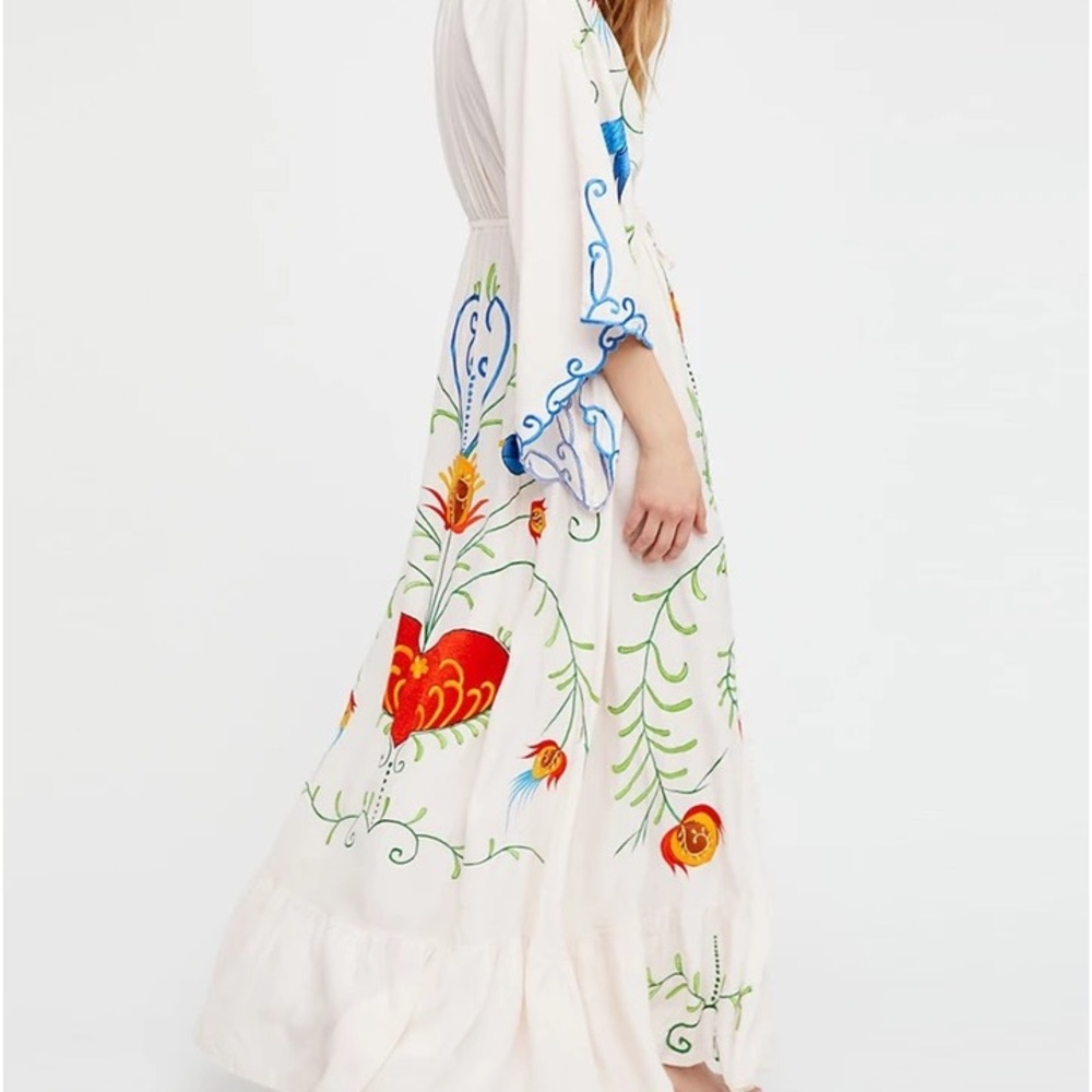 LAST 1! #221 Bohemian Embroidered Button Down Maxi Dream Dress - Picture 9 of 10